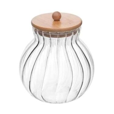 Imagem de Pote Porta Mantimentos Vidro Tampa Bambu 700ml 20559 Wolff