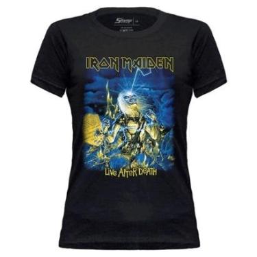 Imagem de Camiseta Stamp Baby Look de Banda Iron Maiden em Algodão Gola Redonda Oficial-Feminino