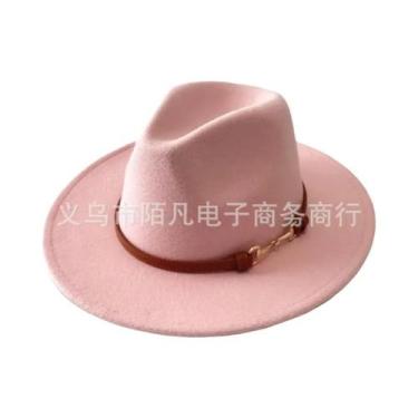 Imagem de Chapéu Feminino De Feltro De Lã Para Outono/Inverno Com Fivela Estilo 