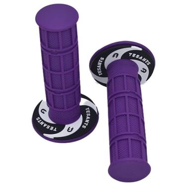 Imagem de Pegas de motocicleta de 22 mm-24 mm, design com superfície texturizada de substituição para 50cc-125cc KLX300 KX65 SSR125 Pit Dirt Bike ATV Quad Motocross CT100U CT200U (roxo)