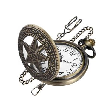 Imagem de Realpoo Relógio de bolso masculino de quartzo Three Small Gear, numerais arábicos, mostrador branco, relógio de bolso com corrente, CF-new37