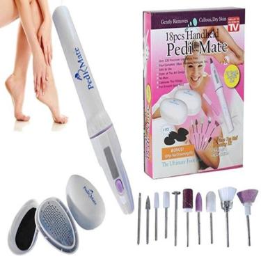 Imagem de Kit Para Pedicure Manicure Removedor De Calos Completo Com Polidor De Unhas Lixador Esfoliador E Rachaduras