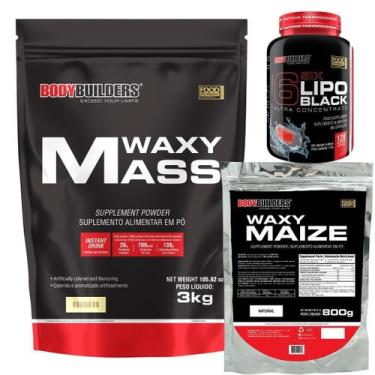 Imagem de Kit Hipercalórico Waxy Mass 3kg + Waxy Maize 800g Natural + Six 6Lipo 