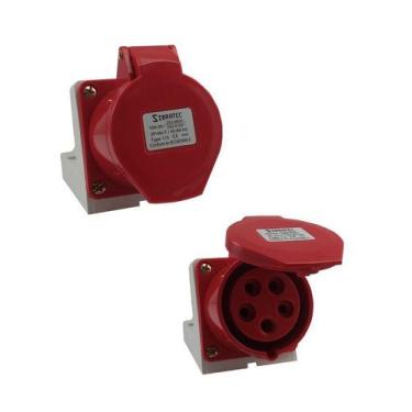 Imagem de Tomada Industrial de Sobrepor / Parede - 380V - Vermelho - SIBRATEC, 3