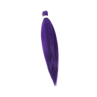Imagem de ChuYiElegance Extensão de cabelo trançado peruca maquiagem de casamento 66 cm roxo para eventos de festa palco maquiagem de aniversário