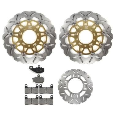 Imagem de Arashi Rotores de disco de freio dianteiro traseiro com pastilhas para Kawasaki Z1000SX 2011-2016, Z1000 SX ABS 2014-2016, acessórios de substituição de motocicleta dourado