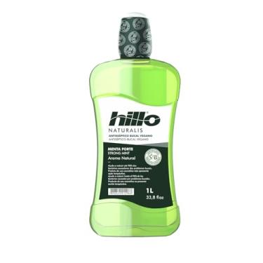 Imagem de Enxaguante Bucal Menta Forte Vegano Antisséptico 1L Hillo, Livre de Ingredientes de Origem Animal, Sem Álcool e Sem Flúor
