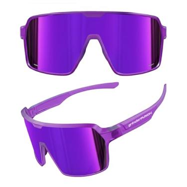Imagem de grinderPUNCH Óculos De Sol Esportivos Polarizados Para Homens E Mulheres, Óculos De Sol Leves Com Proteção Uv Para Caminhadas Na Neve, Ciclismo, Corrida E Pesca (Roxo)