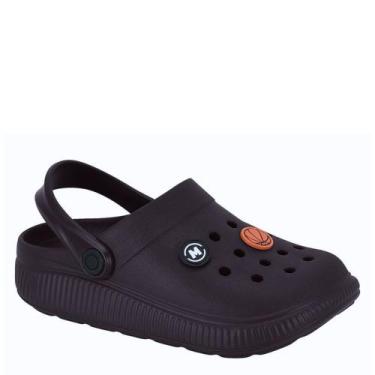 Imagem de Sandálias Babuche Molekinho Menino Confortável Leve Bottons, Preto, 29