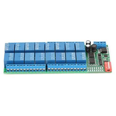 Imagem de 12v 16 Canais Interruptor de Porta Serial Rs485 Módulo de relé Estável 11ma 6 Comandos Elétricos Industriais para 64 Dispositivos Em Paralelo