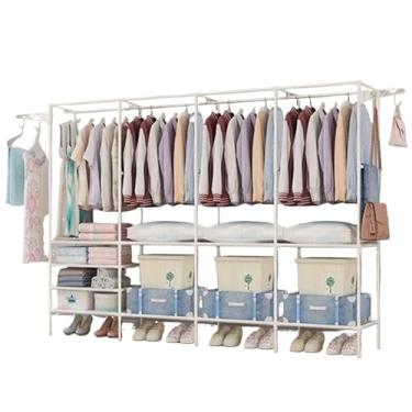 Imagem de Armário Com Sapateira Cabideiro e Prateleiras Guarda Roupa Portátil (CLOSET 4 DIVISORIAS BRANCO)