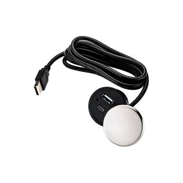 Imagem de Tomada C/ 2 Usb Renna Embutir Mesa/sofá C/ Tampa - 2,1 A