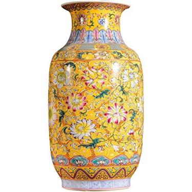 Imagem de LIFOND Vaso de flores, clássico, cor esmaltada, vaso grande, 40 cm, vaso chinês para decoração de interiores, vasos de flores, decoração de mesa