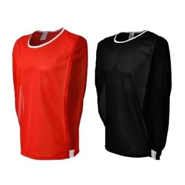 Imagem de 10 Coletes de Treino Divididos em Duas Cores (5 Vermelho + 5 Preto) - 