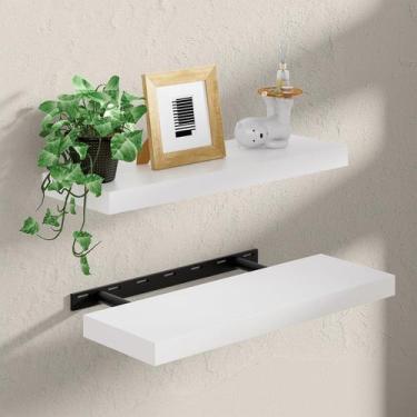 Imagem de Prateleiras de parede flutuantes Heimlove de 24", madeira de pinho, pa