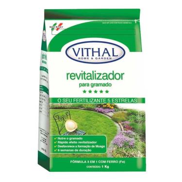 Imagem de Kit 2 Fertilizante Revitalizador Para Gramados Vithal 1kg