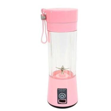 Imagem de Mini Liquidificador Portatil Personal Blender Recarregavel USB 6 Laminas Bateria Longa Duracao Academia Viagens Smoothies Shakes (Rosa)