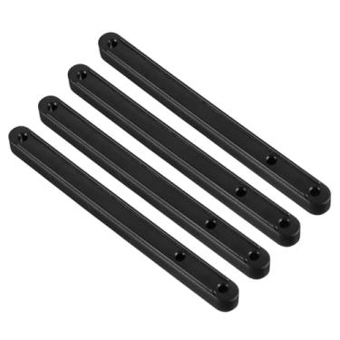 Imagem de Corrediças de gaveta, 4 peças de 180 mm - Trilhos de gaveta de plástico, trilhos de guia ranhurados montados na lateral para gavetas de armário, mesas de cabeceira, guarda-roupas (preto)