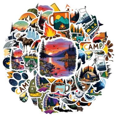 Imagem de 35 peças adesivos para acampamento, caminhada, natureza, aventura, caminhada ao ar livre, à prova d'água, graffiti tribal, faça você mesmo, para notebook, bagagem, copo de celular, guitarra, faça você