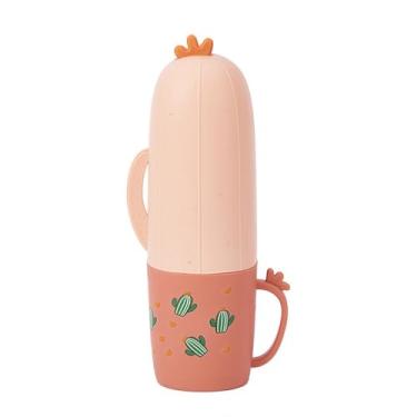 Imagem de Recipiente de pasta de dente multifuncional de desenho animado durável armazenamento de toalhas cacto estojo de escova de dentes