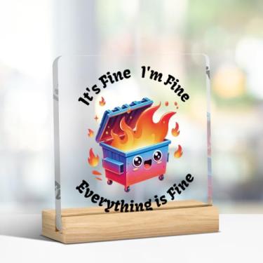 Imagem de Decoração de mesa de lixo de bombeiro para guerreiros de escritório - Presentes engraçados de agradecimento de colegas de trabalho - Decoração de Natal que inicia conversas acrílico 10 x 10 cm