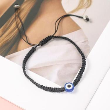Imagem de Pulseira de cordão vermelho para casal, amuleto de boa sorte, corda para o sucesso, corda com olhos turcos, pulseira trançada feita à mão, joia de presente, One Size, Poliéster, Sem Pedra Preciosa