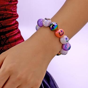 Imagem de Pulseira feminina com pingente de abóbora para Halloween, bijuteria, fantasia adulta, acessório de festa, presente de decoração de Natal