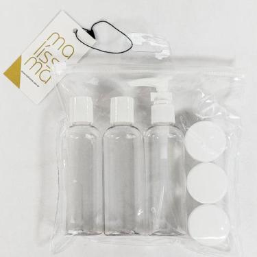 Imagem de Kit frascos de viagem pequeno transparente 21-1 - Malissima, Branco