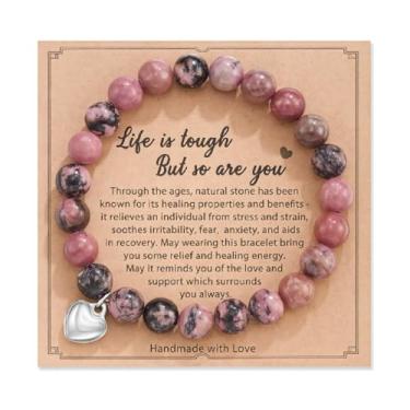 Imagem de Presentes inspiradores de saúde mental para mulheres, pulseiras elásticas com contas de cristal de elefante, feito à mão, presente de Natal, formatura, aniversário para mulheres, amantes de elefantes