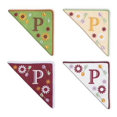 Imagem de TenDawn Marca de canto bordada personalizada, pacote com 4, canto de marcador de página de feltro inicial, presente para amantes de livros