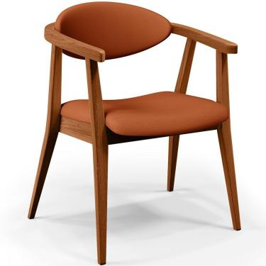 Imagem de Poltrona Decorativa Para Sala De Estar Jantar Cecília B04 Tecido Terracota