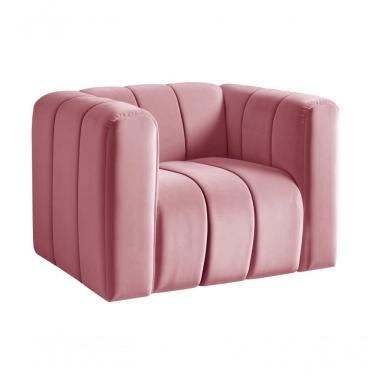 Imagem de Poltrona Mona Decorativa Confortável Moderna Sala De Estar - Suede Rosa 280