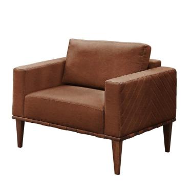 Imagem de Poltrona Bella Luxo Madeira Maciça Castellar Móbile Corino Caramelo Corino Caramelo