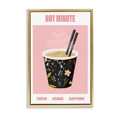 Imagem de Stupell Industries Hot Minute Cup of Noodles Black Framed Floater Canvas Wall Art, design by A Barefoot Stylist, 78 x 53 cm