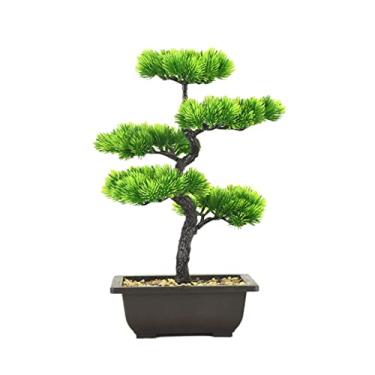 Imagem de Árvore artificial 40cm grande pinheiro artificial bonsai árvore de plástico em vasos plantas toque real com vaso decoração jardim para escritório casa