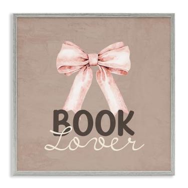 Imagem de Stupell Industries Book Lover with Bow White Framed Giclee Art, design by Kim Allen, 17 x 17