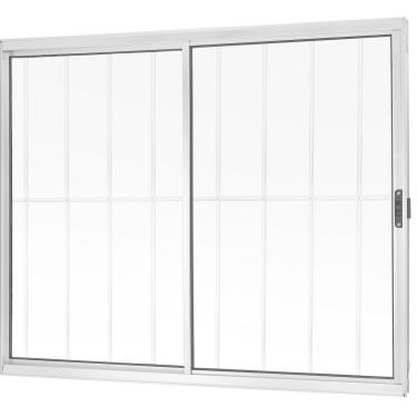 Imagem de Janela Correr 2 Folhas Móveis com Grade Vidro Liso 120x100cm Brilhante Ecosul Esquadrisul Natural