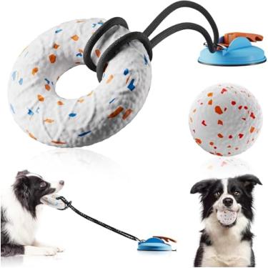 Imagem de Aktor Bolas de cachorro E-TPU, brinquedos interativos para cães, brinquedos de dentição para o tédio para mantê-los ocupados, brinquedo indestrutível para cães 2 tipos (amarelo-azul)