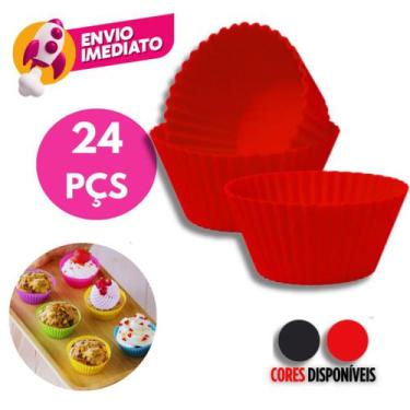Imagem de Kit Forma Individual Silicone Cupcake Muffin Forminha Redonda Air Fry 