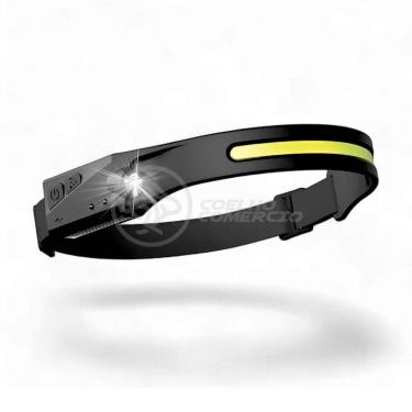 Imagem de Lanterna De Cabeça Led Recarregável Lt-391 Ajustável Com Sensor De Movimento Liga Desliga - Preto