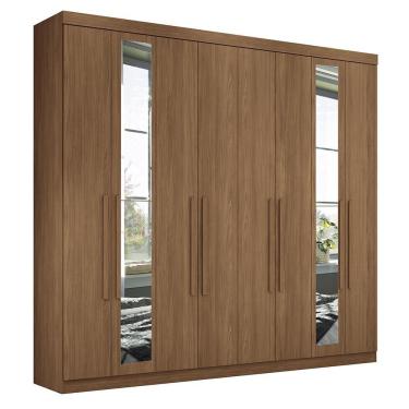 Imagem de Guarda Roupa Casal Master New 8.4 8 Portas Jatobá Com Espelho - Santos Andirá Jatobá