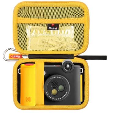 Imagem de Mchoi Capa rígida de viagem adequada para câmera Kodak Smile Plus/Kodak Smile Plus com lentes que mudam de efeito, impressões fotográficas adesivas de 5 x 7,6 cm (amarelo)