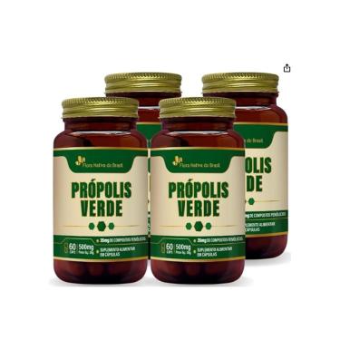 Imagem de Kit 4 Própolis Verde Extrato Seco 500mg 4x60 cps Flora Nativa-Unissex