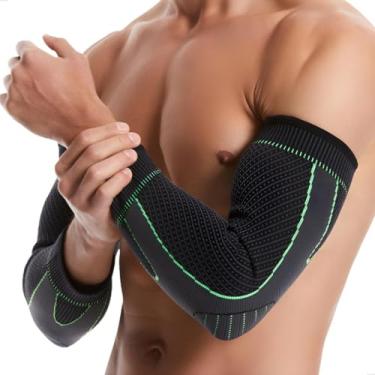 Imagem de Cotoveleira Manguito Elástica Tênis Basquete Vôlei Academia Crossfit Esportes Compressão Suporte