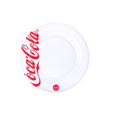 Imagem de Prato De Sobremesa Em Melamina Coca-Cola Branco 20Cm - Hauskraft
