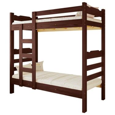 Imagem de Beliche Life Madeira Maciça Reforçado Solteiro com Grade Cor Castanho