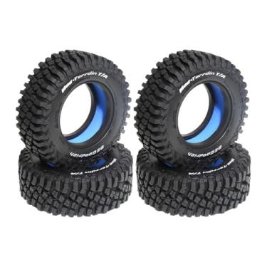 Imagem de Esquirla Conjunto de 4 rodas e pneus para carros RC, com aros, para upgrade de crawlers nas escalas 1:10 e 1:12. Acessórios DIY para carros RC Crawler.