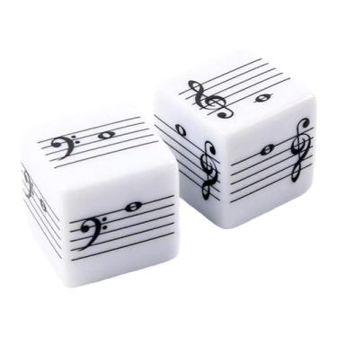 Imagem de menolana Conjunto de 2 Dados com Pauta Musical para Crianças - Brinquedo Educativo - Lembrancinha de Festa - Dados com Notas Musicais e Pauta de Cinco Linhas