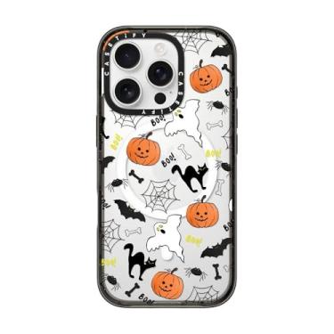 Imagem de CASETiFY Capa Impact para iPhone 16 Pro [proteção contra quedas de grau militar de 2,5 m 4X/compatível com Magsafe] - Boo! its Halloween - Preto transparente