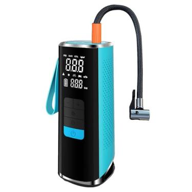 Imagem de SUNGOOYUE Compressor de Ar Portátil para Inflador de Pneus, Bomba de Ar Sem Fio de 150 PSI para Carro, Motocicleta, Bicicleta, Bola Com Medidor de Pressão Digital, Luz LED, Carregamento